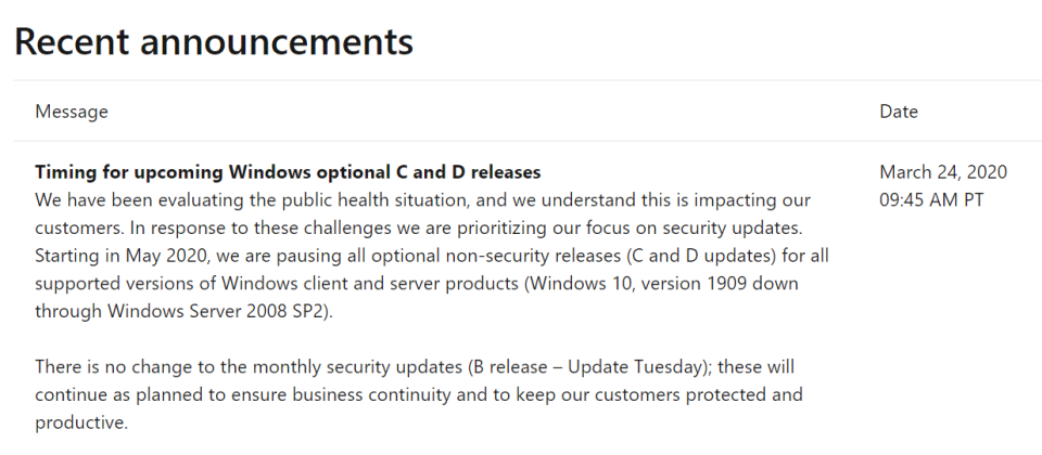 [情報] 微軟5月起暫停Windows 10選擇性累積更新