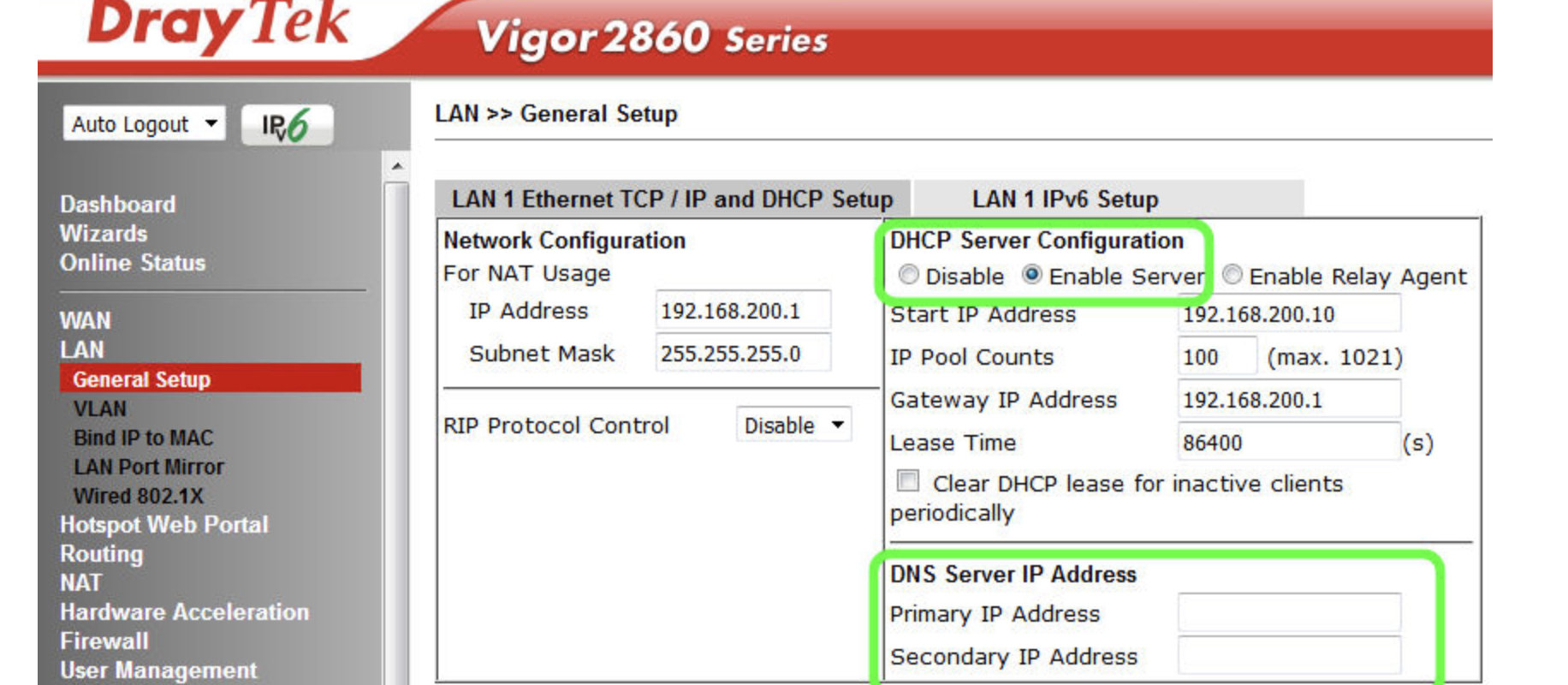 Lan setup. DRAYTEK Интерфейс. DNS DHCP. Router vulnerabilities. Secondary address Pool что это.