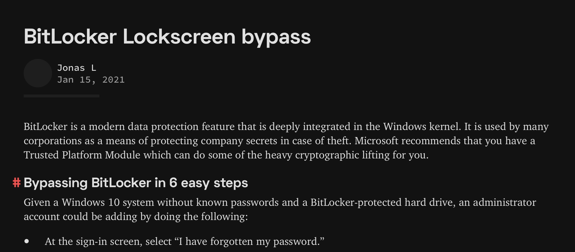 [情報] Windows螢幕鎖定遭揭露存在特權提升漏洞