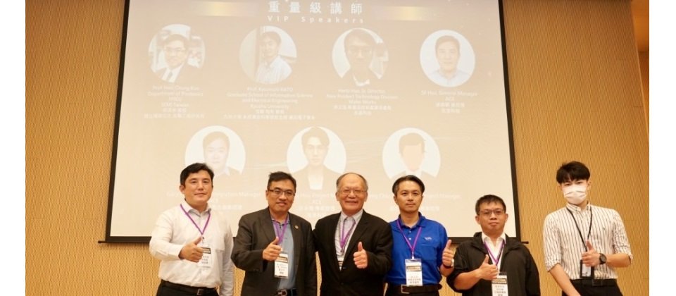 左起筑波科技總經理徐舜範、SEMI Taiwan/國立陽明交大光電工程研究所郭浩中教授、筑波科技董事長許深福、合晶科技新產品技術處資深處長徐文浩、筑波科技工程部專案經理邱世耀、筑波科技專案經理許永周