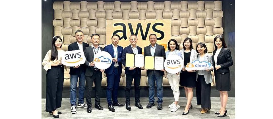 (左5) AWS台灣暨香港總經理王定愷與(右5) 伊雲谷集團董事長暨創辦人蔡佳宏雙方團隊合影