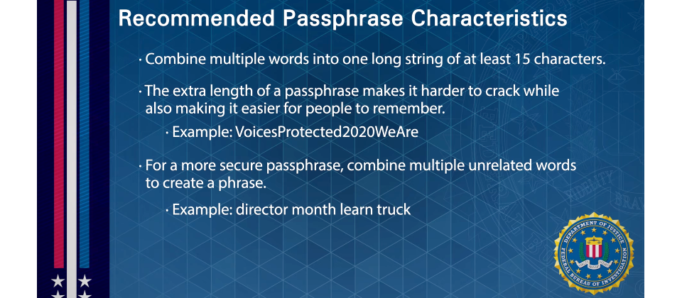 圖片來源:FBI<Protected Voices: Passphrases and Multi-Factor Authentication>宣導影片,https://www.youtube.com/watch?v=iH28PKBB6wM&feature=emb_logo