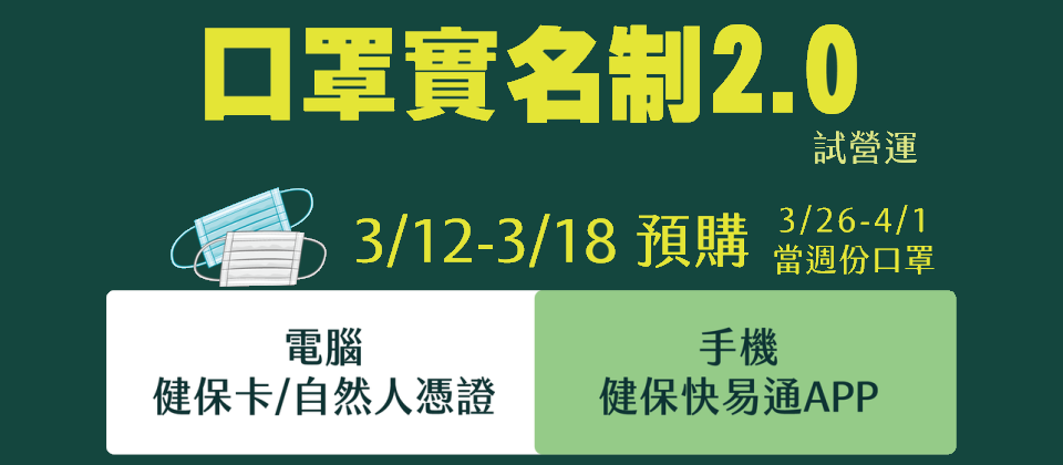 基於許多上班族無法配合藥局營業時間持健保卡購買口罩,行政院政務委員唐鳳提出口罩實名制2.0,以報稅軟體為基礎,打造eMask口罩預購平臺。(圖片來源/中央流行疫情指揮中心)