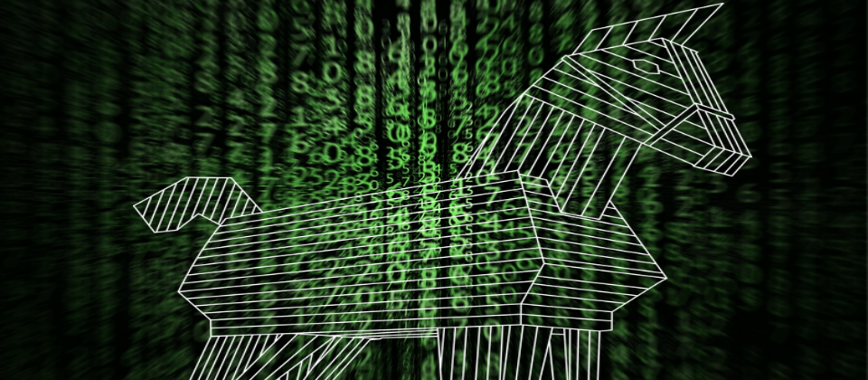 情境示意圖,圖片來源/maxpixel(https://www.maxpixel.net/Cryptocurrency-Money-Numbers-Matrix-Cryptocoin-3109795,https://www.maxpixel.net/Wood-Horse-The-Horse-Konik-Trojan-Horse-Toy-3106792)