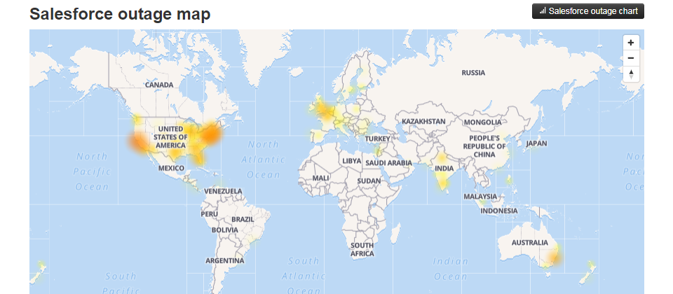 圖片來源:https://downdetector.com/status/salesforcecom/map/(5月20日15:30截圖)