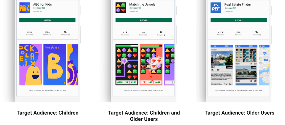 Google加強Google Play對於兒少保護的政策,強制所有新程式都必須設定目標受眾的年齡層,現有程式也必須在9月以前完成更新。(圖片來源/Google)