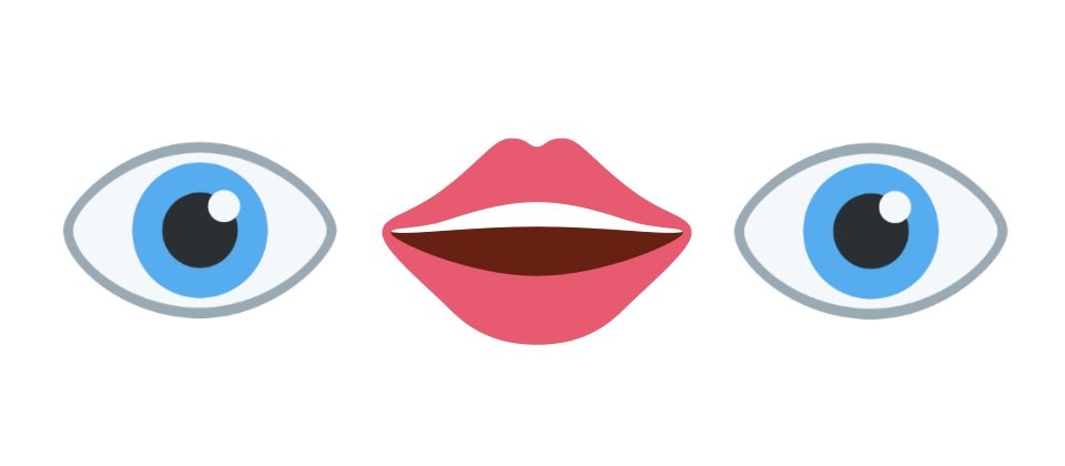 崛起於TikTok影片中的:eye::lips::eye:被用來形容有趣、怪異、震驚或無言的感受,若以文字來描述,則是「It is what it is.」(事情就是這樣了。),由於已成為非常流行的迷因,已被收錄在基於眾包的Urban Dictionary俚語字典中。