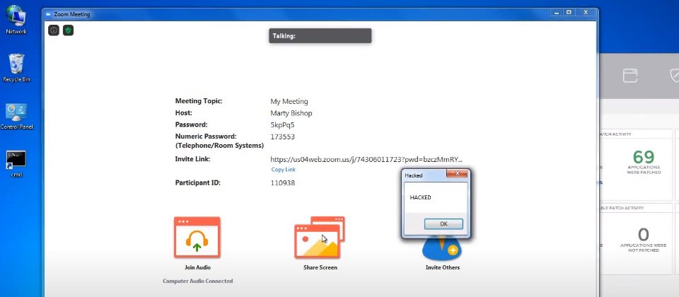 0patch針對存在於Windows 7及之前版本的Zoom視訊客戶端程式安全漏洞,打造出概念性驗證程式。Zoom已釋出5.1.3版本以修補漏洞。圖片翻攝自: https://www.youtube.com/watch?v=uOecns6WEGc&feature=emb_logo,0patch by ACROS Security