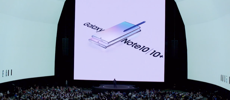 三星Note10發表會現場(翻攝自https://news.samsung.com/us/press-resources/media-library/)