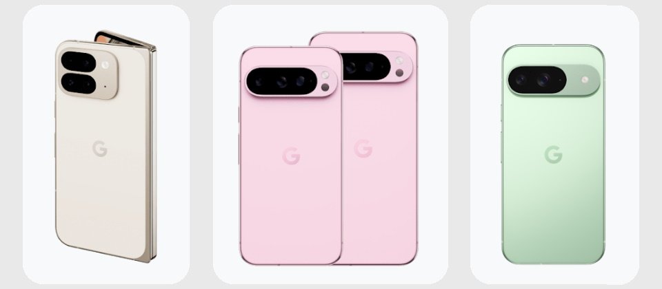 (圖左)Pixel 9 Pro Fold、(圖中)Pixel 9 Pro/Pro XL、(圖右)Pixel 9 (圖片來源/Google)