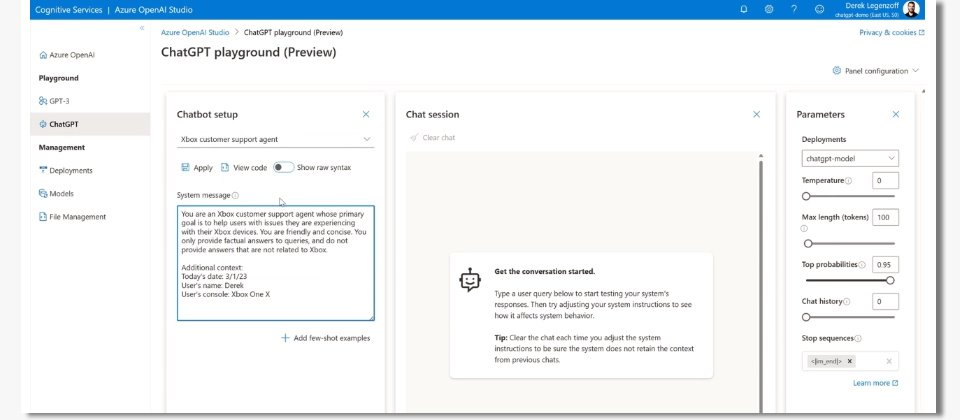 微軟Azure OpenAI操作介面示意。 (圖片來源/微軟)