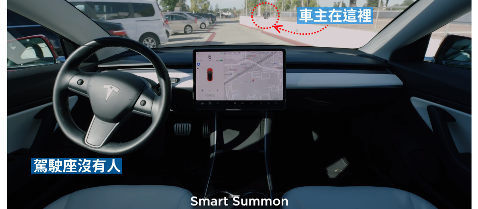 只要是購買全自駕系統(Full Self-Driving)或自動輔助駕駛(Enhanced Autopilot )的特斯拉車主,在升級到Tesla 10.0之後,就能召喚自己的汽車從停車場駛出到車主身邊或其它車主指定的地方,前提是汽車必須要在車主的視線之內。(圖片來源/Tesla)