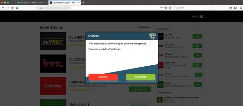 Web Security是個強調保護使用者安全的Firefox外掛程式,當使用者造訪可能為惡意的網頁時會主動向用戶示警。