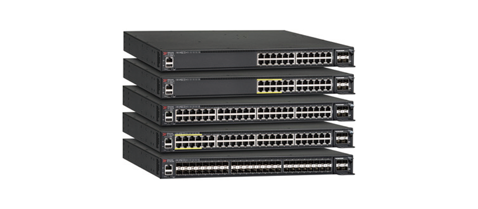 Brocade新款企業級可堆疊交換器Brocade ICX 7450,最多每個單一管理點可堆疊12臺交換器,採用獨特的模組化設計,配備3個擴充槽,按擴充規模付費。