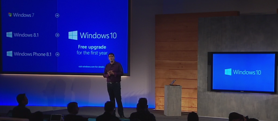 微軟作業系統事業群資深副總裁Terry Myerson表示,在Windows 10發布後的第一年,開放Windows 7、Windows 8.1或Windows Phone 8.1版的舊用戶免費升級到Windows 10。不過,並不是所有舊版作業系統支援的裝置都能夠順利升級。同時,他也宣布,微軟的願景是Windows變成一種服務(Windows as a Service),而不僅是一個作業系統。