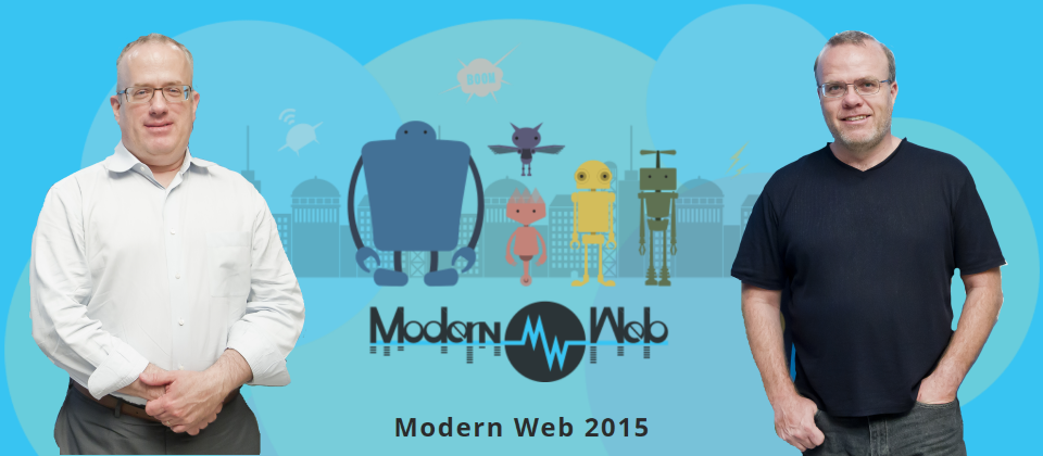 在Modern Web 2015大會中,JavaScript之父Brendan Eich(圖左)透露JavaScript命名秘辛,是為了藉助Java的名氣來行銷才用這個命名。PHP之父Rasmus Lerdorf(圖右)展示了新版PHP 7諸多新功能,其中最大特色是效能比前一版增加了一倍。