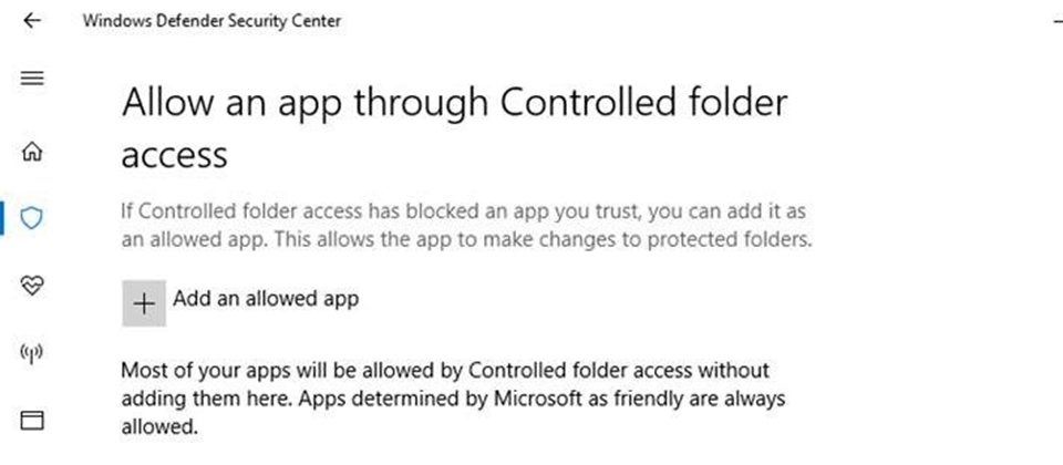 Windows 10 秋季創作者更新將提供管控目錄存取功能,只有在白名單內的應用程式才允許更改受保護文件
