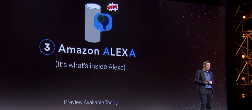 科技大廠紛紛投入開發Chatbot技術和應用,Amazon Echo在市場上廣受歡迎,終於在今年4月正式釋出數位助理Alexa背後Chatbot引擎Lex。圖片來源/AWS