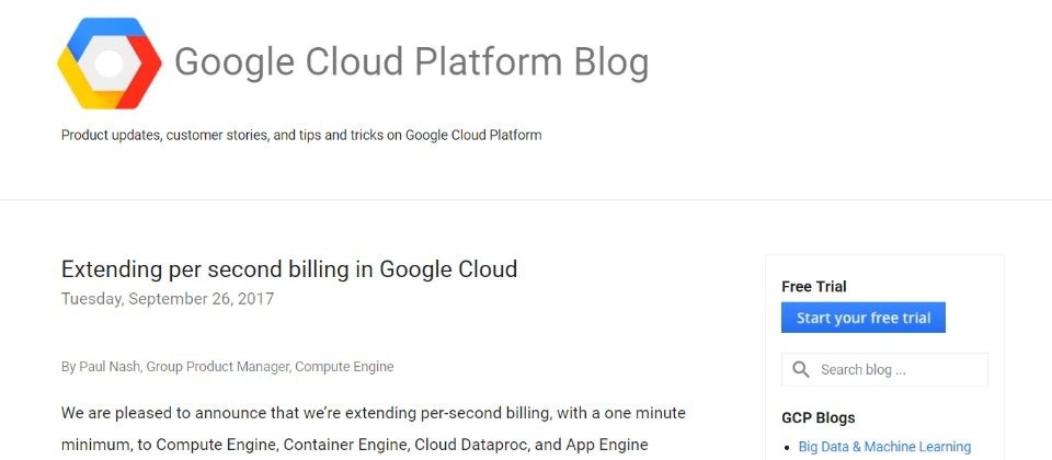 繼AWS推出以秒計費的Linux EC2服務,Google Cloud也宣佈增加以秒計費的模式