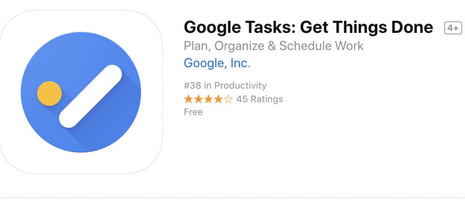 使用者已可在Google Play及App Store下載Google Tasks。