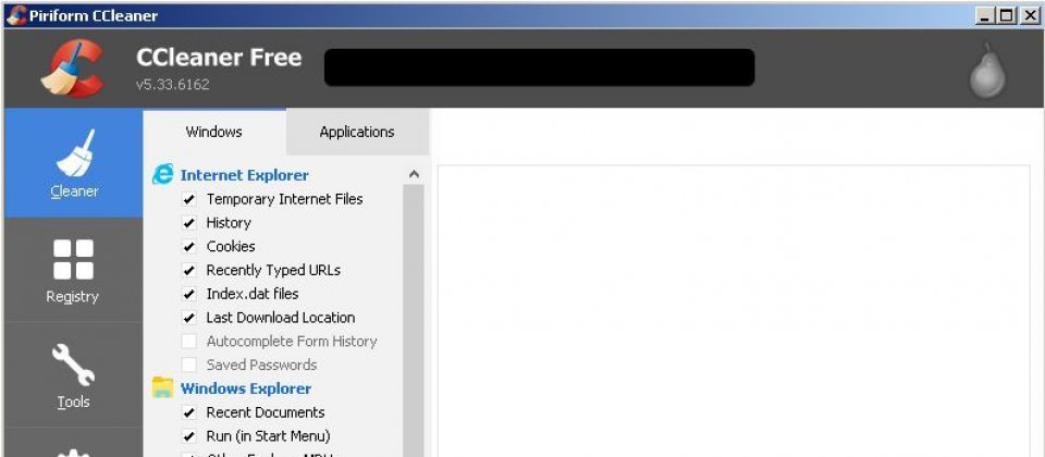 CCleaner 5.33。