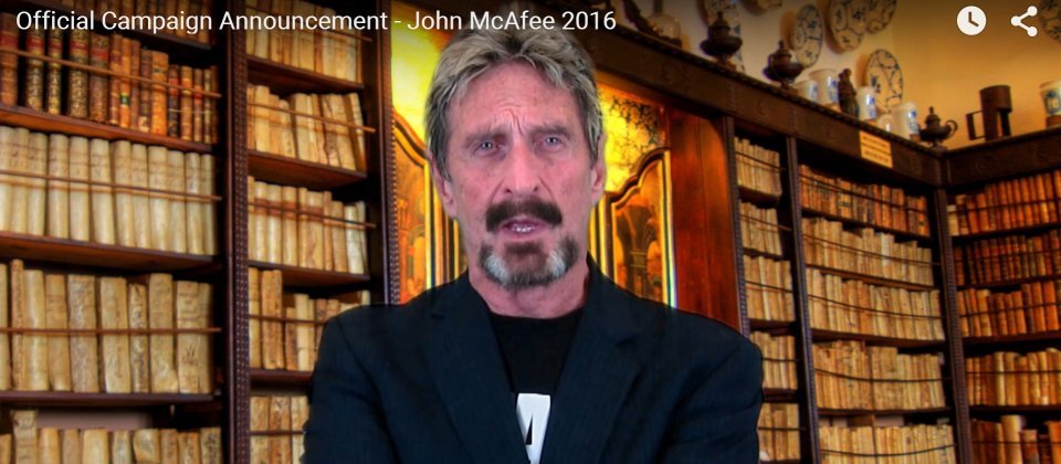 John McAfee曾宣佈競選美國總統。