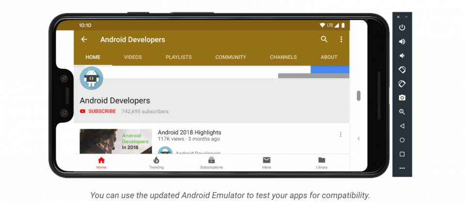 開發者可以使用Android Emulator以測試應用程式的相容程度