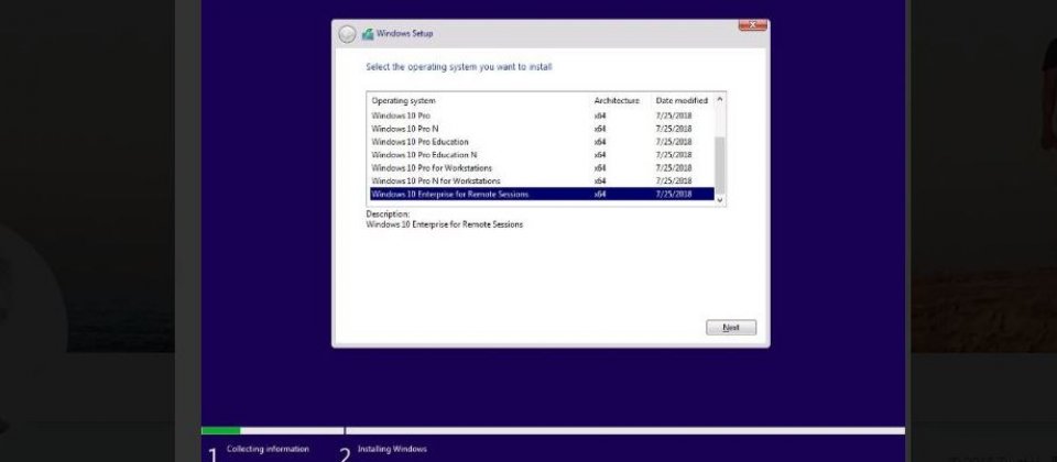 有用戶在Windows ISO安裝選項中發現了多了一個Windows 10 Enterprise for Remote Sessions。