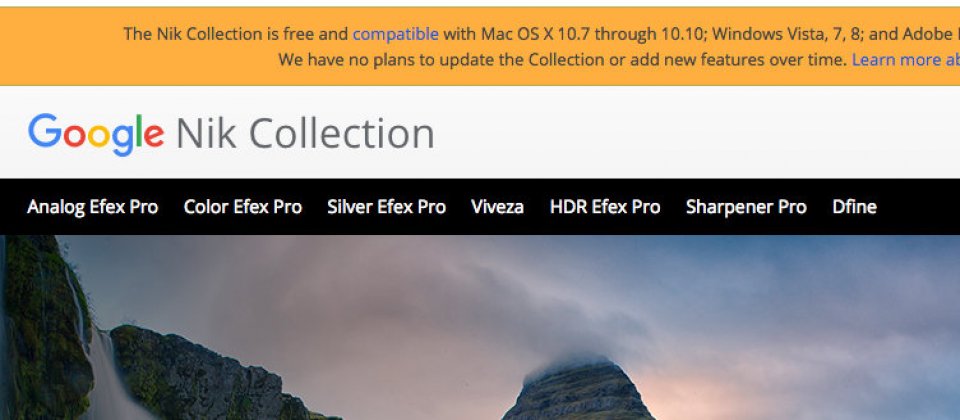 Google已宣佈不再更新Nik Collection。