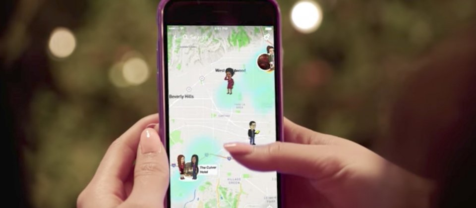 Snap Map可以在地圖上以可愛的貼圖顯示親友的位置。