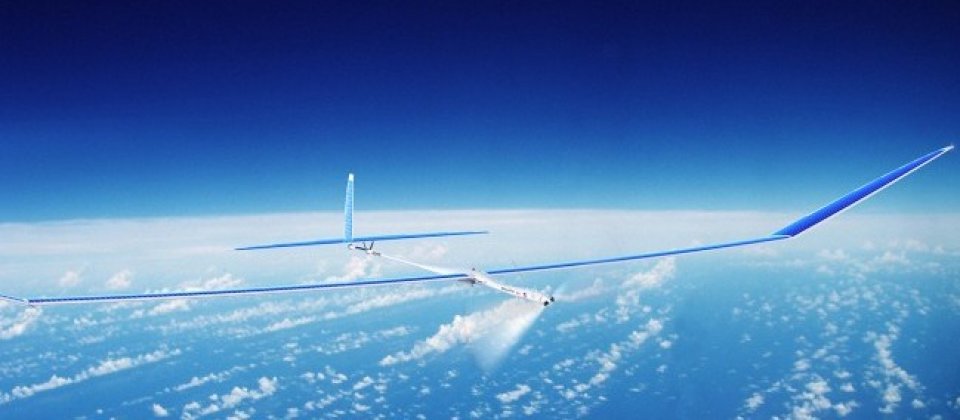 圖為Google旗下無人飛機開發商Titan Aerospace的 Solara 60太陽能無人飛機。