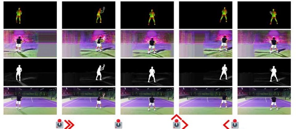 臉書首先利用Pose2Pose類神經網路,來建立人物動作姿勢,來匹配搖桿的訊號,做出反應;再用另一套類神經網路Pose2Frame描繪出人物的外觀,結合新場景和人物動作畫面,產生出新影片。