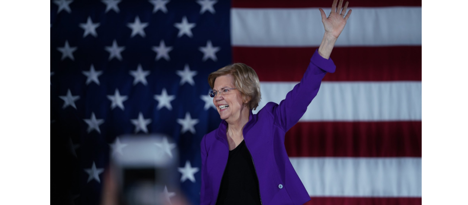 美國民主黨參議員Elizabeth Warren(圖片來源/Elizabeth Warren競選官方網站)