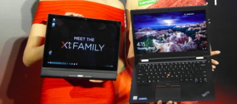 左為ThinkPad X1 Tablet,右邊為最新一代超輕薄商用筆電X1 Carbon。