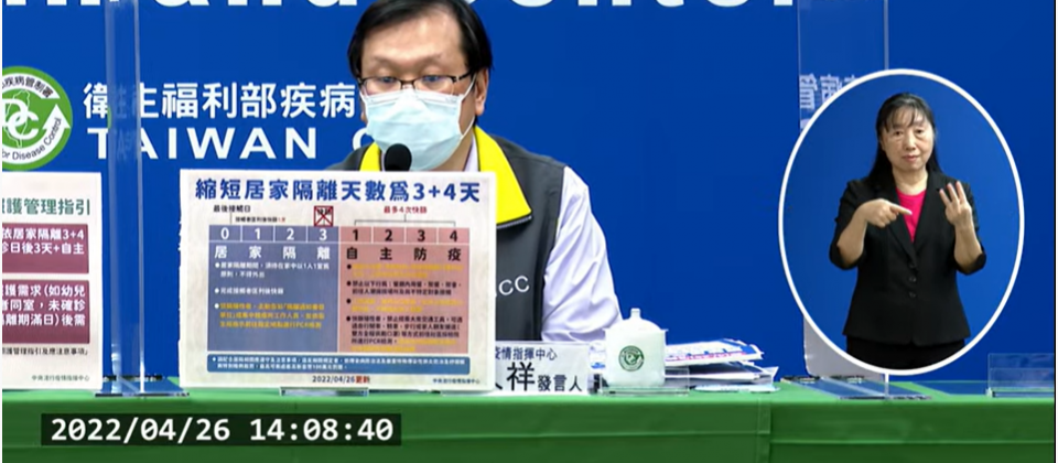 指揮中心公布3+4政策調整細節,密切接觸者居隔首日快篩即可,第3天不必快篩。