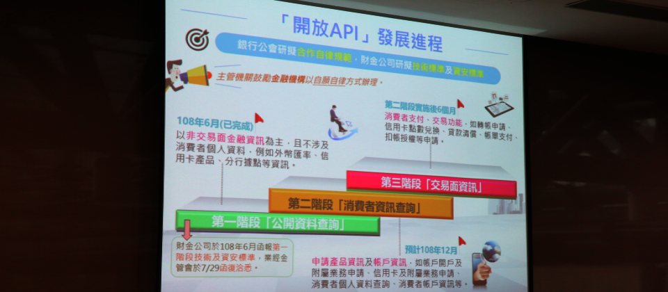 財金公司與政大國際產學聯盟在近期一場Open API的TSP(第三方服務)業者說明會,向外界進一步揭露財金公司「開放API」最新發展進程與業務規畫,同時,也首度介紹「開放API開發者平臺」的功能,也就是在9月底即將對外釋出的Open API正式平臺,並第一次對外介紹了TSP業者申辦的流程與相關的安控要求重點。(攝影/王宏仁)