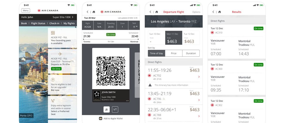 近期,Techcruch調查蒐集了多家知名企業的iOS App,結果發現包括加拿大航空等業者的行動應用程式,都沒有在服務條款中提及會紀錄使用者App的螢幕畫面,而這樣的行為,也違反了蘋果對App開發商的隱私權公告規定。(圖片來源:擷取自App Store上的加拿大航空App畫面)