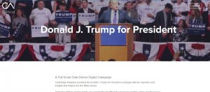 劍橋分析在自家網站上,極力宣揚自己在2016年總統大選中如何利用資料科學、社交平臺等技術,來影響關鍵選民的效果。