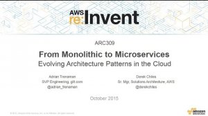 Embedded thumbnail for AWS re:Invent 2015 | (ARC309) Microservices: Evolving Architecture Patterns in the Cloud