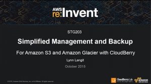 Embedded thumbnail for AWS re:Invent 2015 | (STG203) Storage Management &amp;amp; Backup Using Amazon S3 &amp;amp; Amazon Glacier
