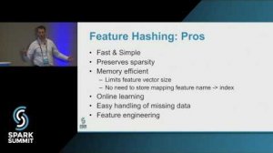 Embedded thumbnail for Feature Hashing for Scalable Machine Learning: Spark Summit East talk by: Nick Pentreath
