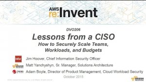 Embedded thumbnail for AWS re:Invent 2015 | (DVO206) How to Securely Scale Teams, Workloads, and Budgets Amazon Web Services  Amazon Web Services