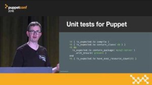 Embedded thumbnail for The Future of Testing Puppet Code – Gareth Rushgrove at PuppetConf 2016
