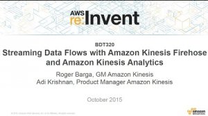 Embedded thumbnail for AWS re:Invent 2015 | (BDT320) New! Streaming Data Flows with Amazon Kinesis Firehose