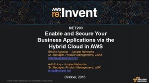 Embedded thumbnail for AWS re:Invent 2015 | (NET208) Enable &amp;amp; Secure Your Business Apps via the Hybrid Cloud on AWS